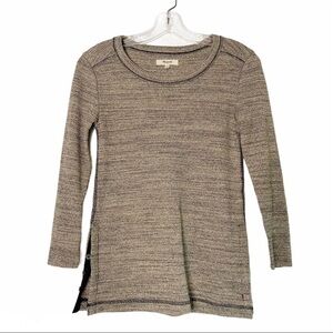 Madewell Thermal Side-Button Tee Rib Marled Tan Size XS